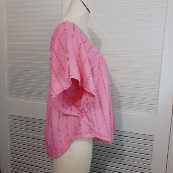 Madewell Cecelia Pink Stripe Butterfly Top - Picture 9 of 12